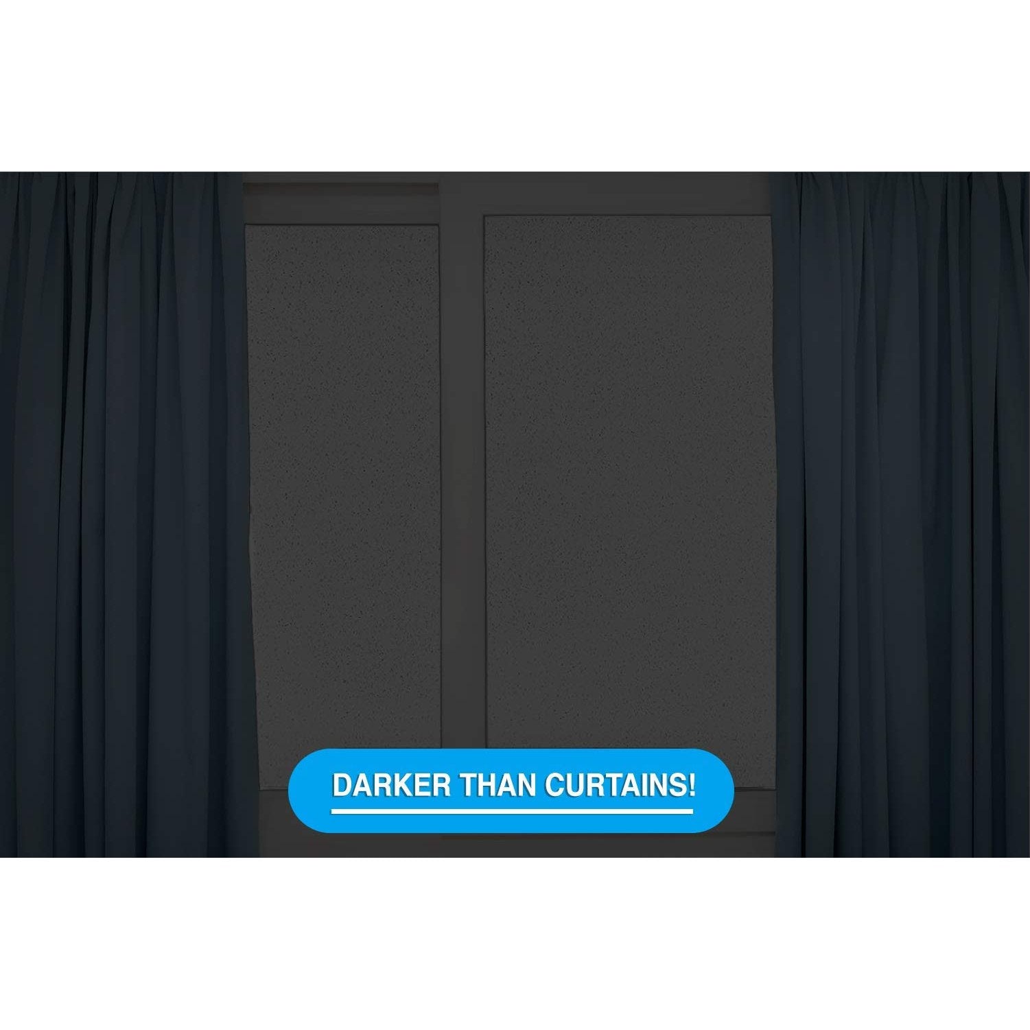 Total Blackout Window Film: 100% Light Blocking Film with White Sides - Heat Resistant, Room Darkening, Static Cling Film for Privacy & Day Sleep - No Residue, Stops UV, Easy Removal (36 x 144 in.) - Medaid International