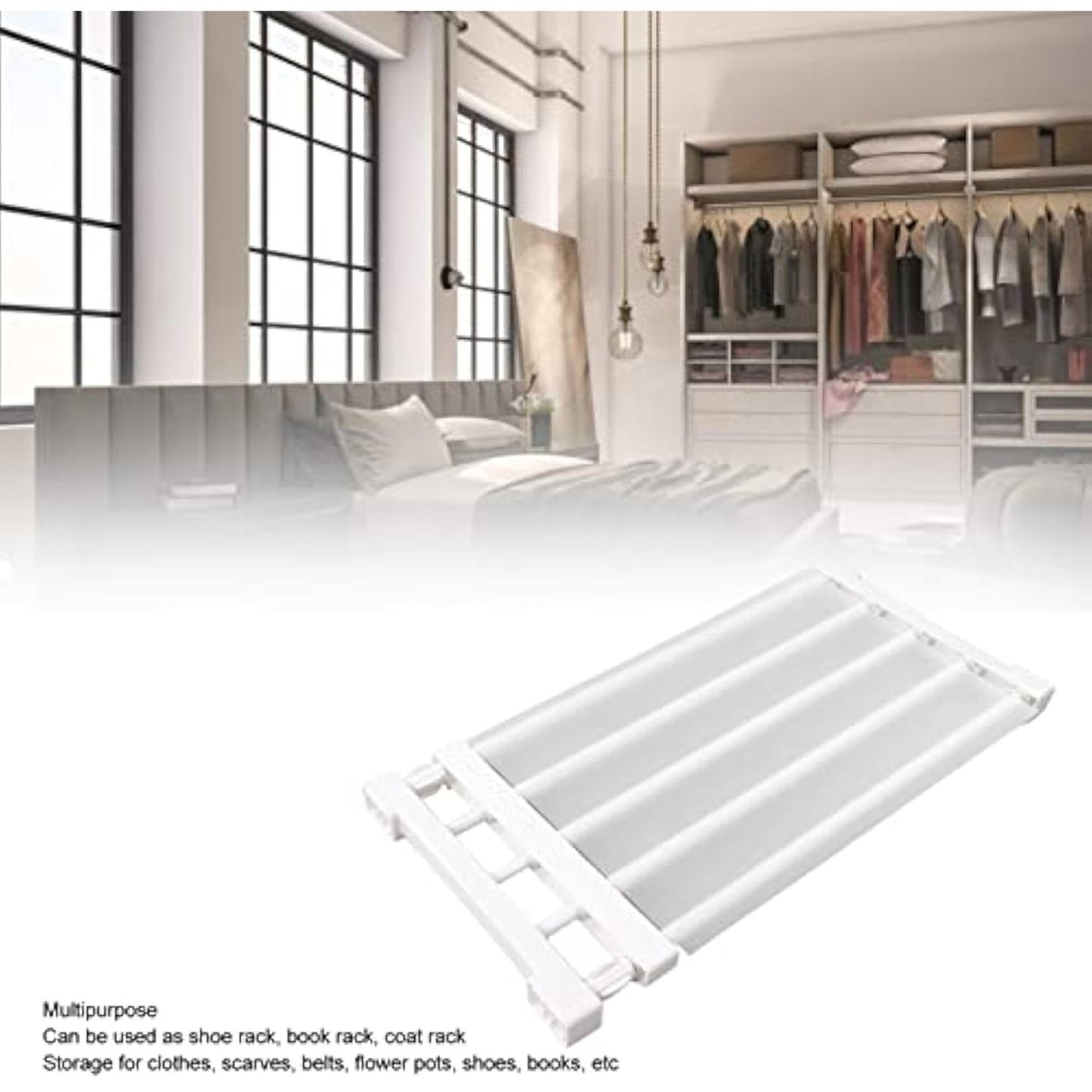 منظم رفوف خزانة قابل للتوسيع من نالاكال، 30-40 سم، رف واحد، حامل يثبت على الحائط، سعة 20 كجم