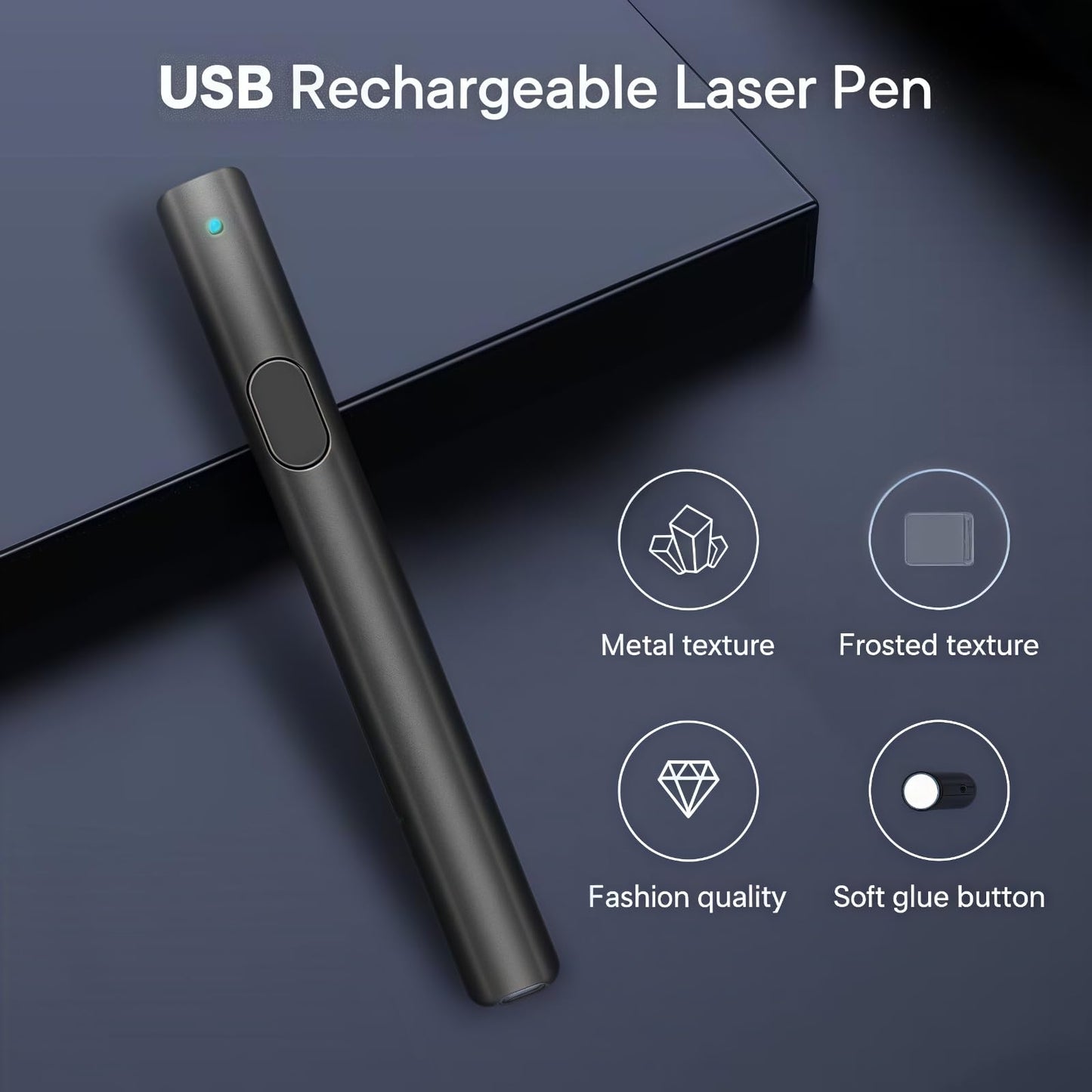 M Monoie Green Laser Pointer 1000ft Long Range, High Visibility Bright Beam, Metal Body Pen, for Teachers, Construction, Realtors, Presentations, Outdoor Use (Grey/Green Light) - Medaid International