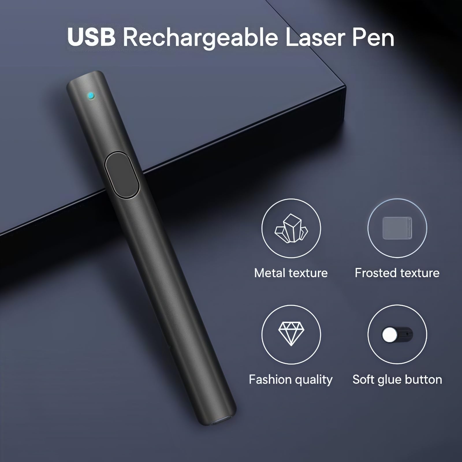 M Monoie Green Laser Pointer 1000ft Long Range, High Visibility Bright Beam, Metal Body Pen, for Teachers, Construction, Realtors, Presentations, Outdoor Use (Grey/Green Light) - Medaid International