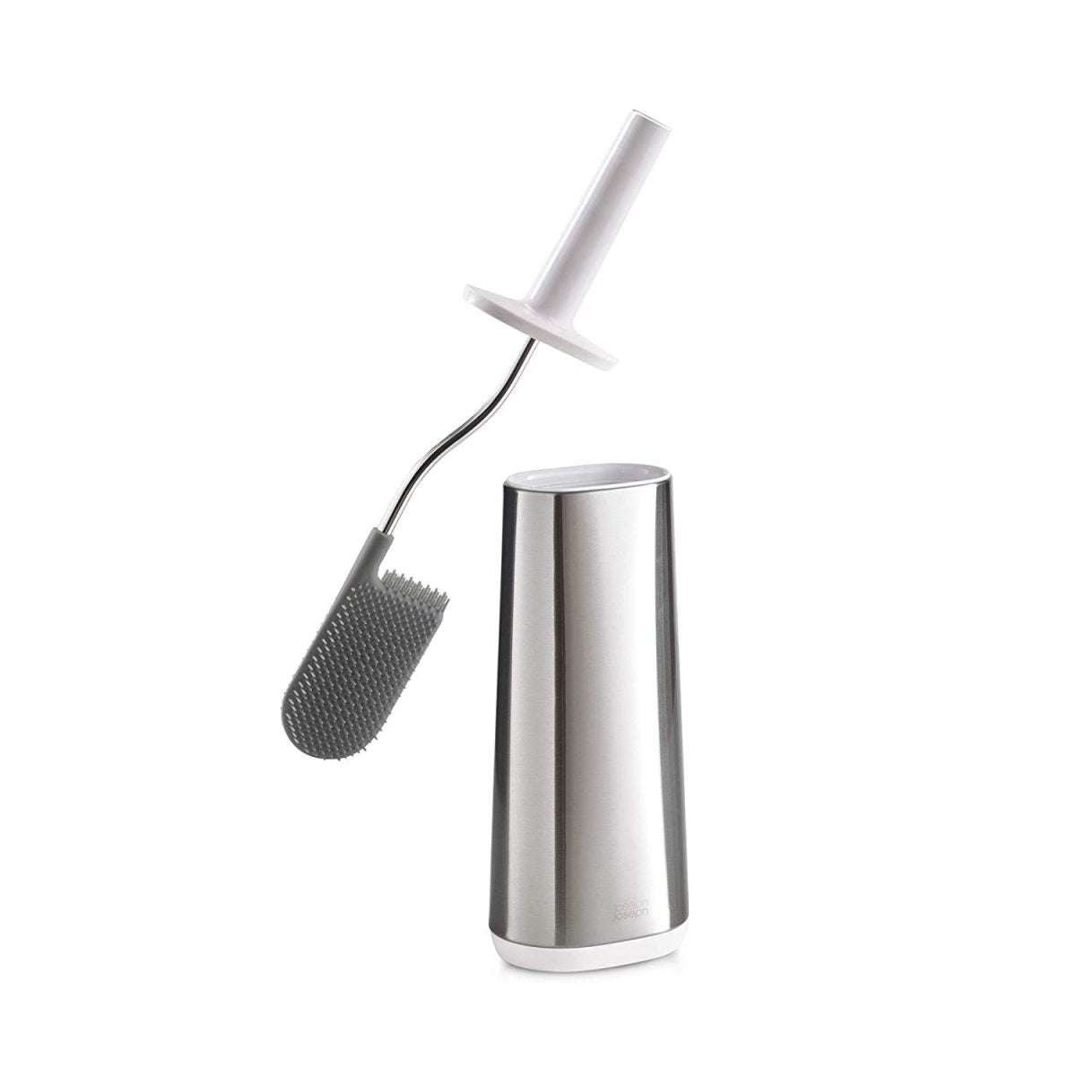 Joseph Joseph EasyStore Butler Toilet Paper Holder Stand and Flex Toilet Brush with Shelf and Drawer, Stainless Steel - Medaid International