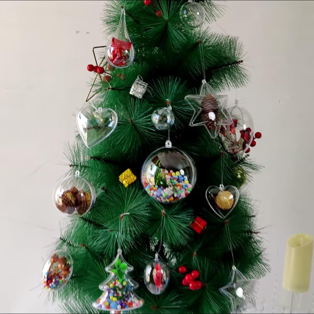 10pcs 2.36''/60mm Christmas Balls Clear Plastic Fillable Baubles Ball for Christmas Tree Ornaments Hanging Pendants Wedding Party Christmas Decorations Navidad, DIY Christmas Ornaments - Medaid International
