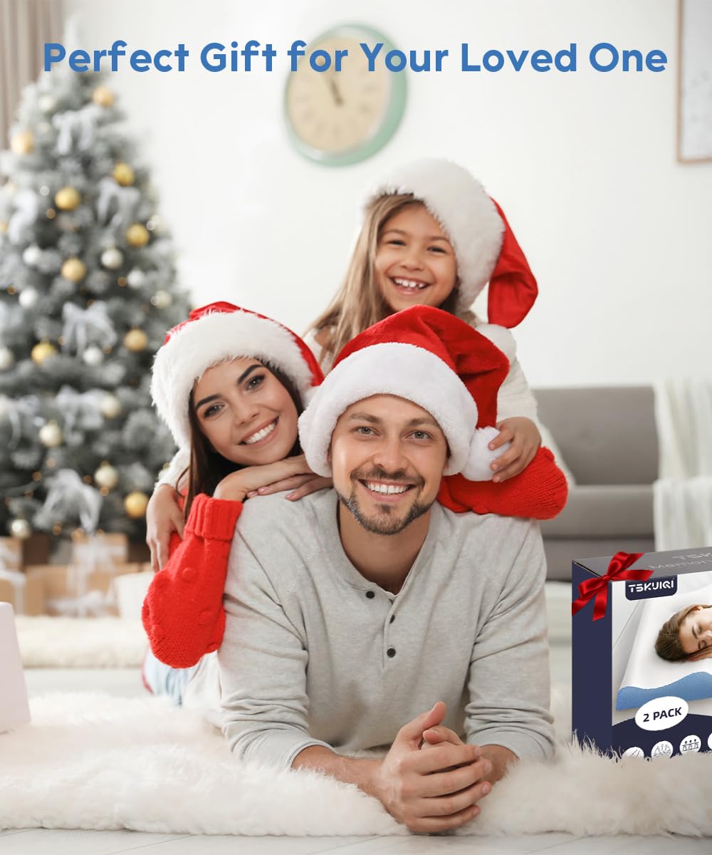 Cervical Pillow for Neck Pain Relief - Contour Pillow Memory Foam Pillows for Sleeping, Double Ear Relief Zones Neck Pillow, 6CM Enhanced Neck Support Cooling Bed Pillow for All Sleep Positions - Medaid International