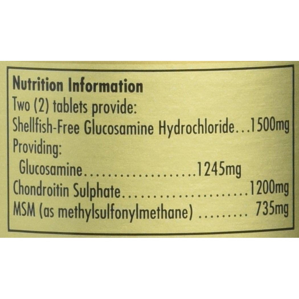 Solgar Triple Strength Glucosamine Chondroitin MSM, 60 Tablets - Promotes Healthy Joints, Supports Comfortable Movement - Shellfish Free - Gluten Free, Dairy Free - 30 Servings - Medaid International