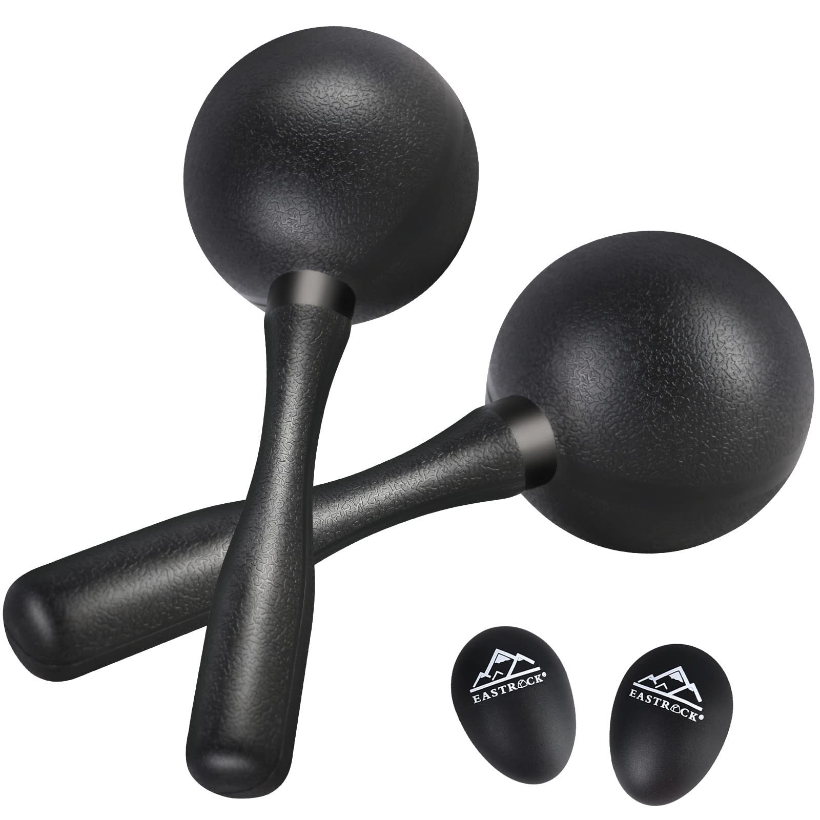 EASTROCK Maracas Shaker Rattles ABS Sand Hammer Hand Percussion Rattles for Adults, Great Percussion Instrument for Live Performance and Band Accompaniment, Black - Medaid International