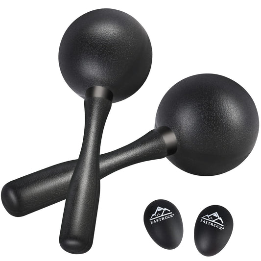 EASTROCK Maracas Shaker Rattles ABS Sand Hammer Hand Percussion Rattles for Adults, Great Percussion Instrument for Live Performance and Band Accompaniment, Black - Medaid International