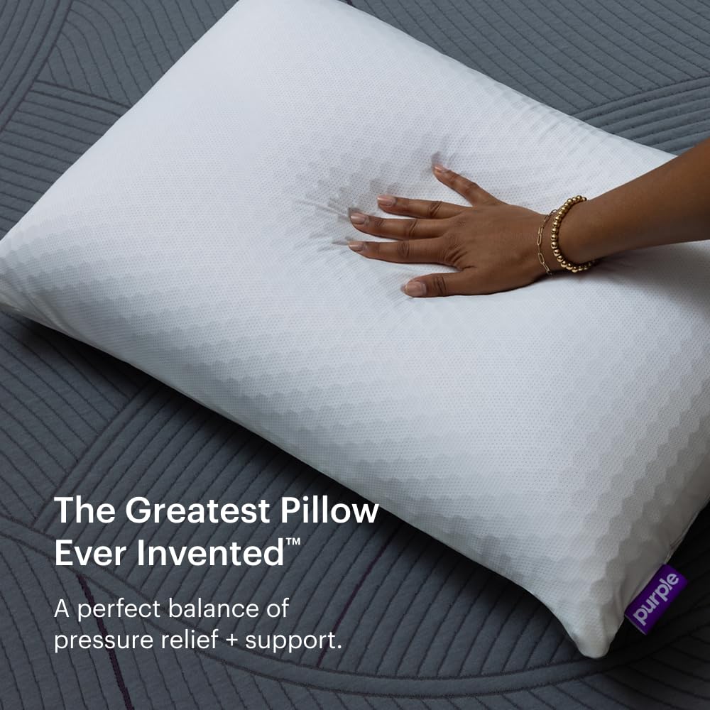 Purple Harmony Pillow - Standard Tall, Greatest Pillow Ever Invented, 360º Hex Grid & Talalay Latex Core - No Pressure Support, Stays Cool, Luxurious Comfort - Medaid International