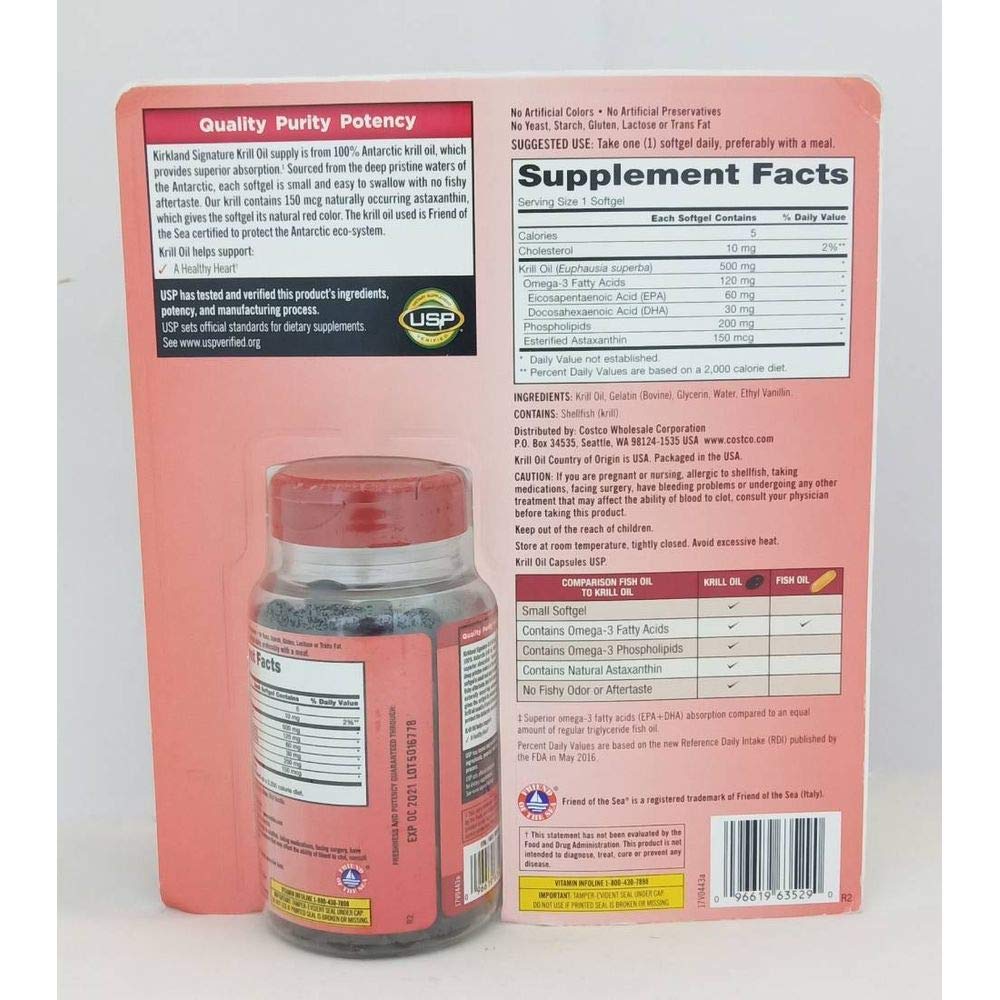 Kirkland Signature Krill Oil 500 Milligram 160 Softgels - Medaid International