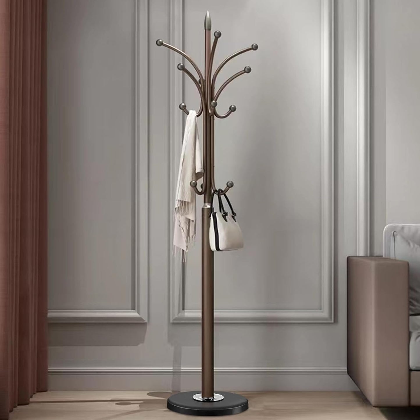 Coat Racks, Coat Stand Metal Hat Heavy Bedroom Hallway Free Standing Clothes Hat Rack Hangers Hat Hanger Holde - Medaid International