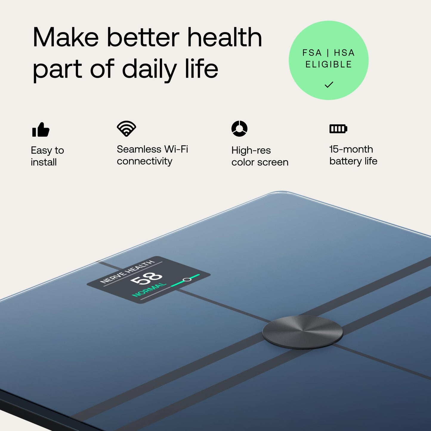 WITHINGS Body Comp - Scale for Body Weight and Complete Body Analysis, Wi-Fi & Bluetooth, Baby Digital Scale, Accurate Visceral Fat, Heart Health, Scales Compatible with Apple, FSA/HSA - Medaid International