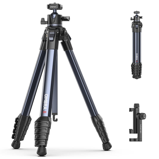ULANZI Ombra ⅡCamera Tripod 61.5 Inch, 360° Ball Head Travel Tripod Stand with Uka Quick Release Plate for DSLR Sony Canon Fujifilm Camera Smartphone Vlogging Photography with Phone Mount Carry Bag - Medaid International