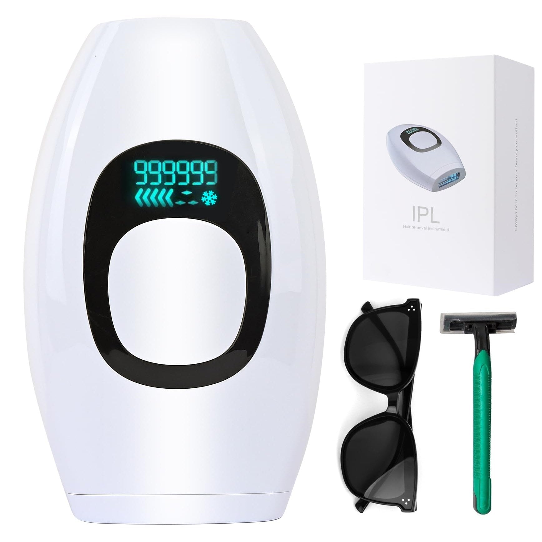 IPL Hair Removal,Laser Hair Removal At-Home for Women Men, 999,999 Flashes Permanent Removal Device on Facial Legs Arms Bikini Line - Medaid International