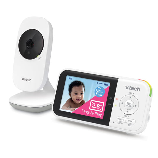 VTech VM819 Baby Monitor with Camera and Audio, 2.8” Screen Portable Baby Camera, Night Vision, 2-Way Audio, Temperature Sensor and Lullabies, Secure Transmission No WiFi, Ideal for Baby/Elderly/Pet - Medaid International