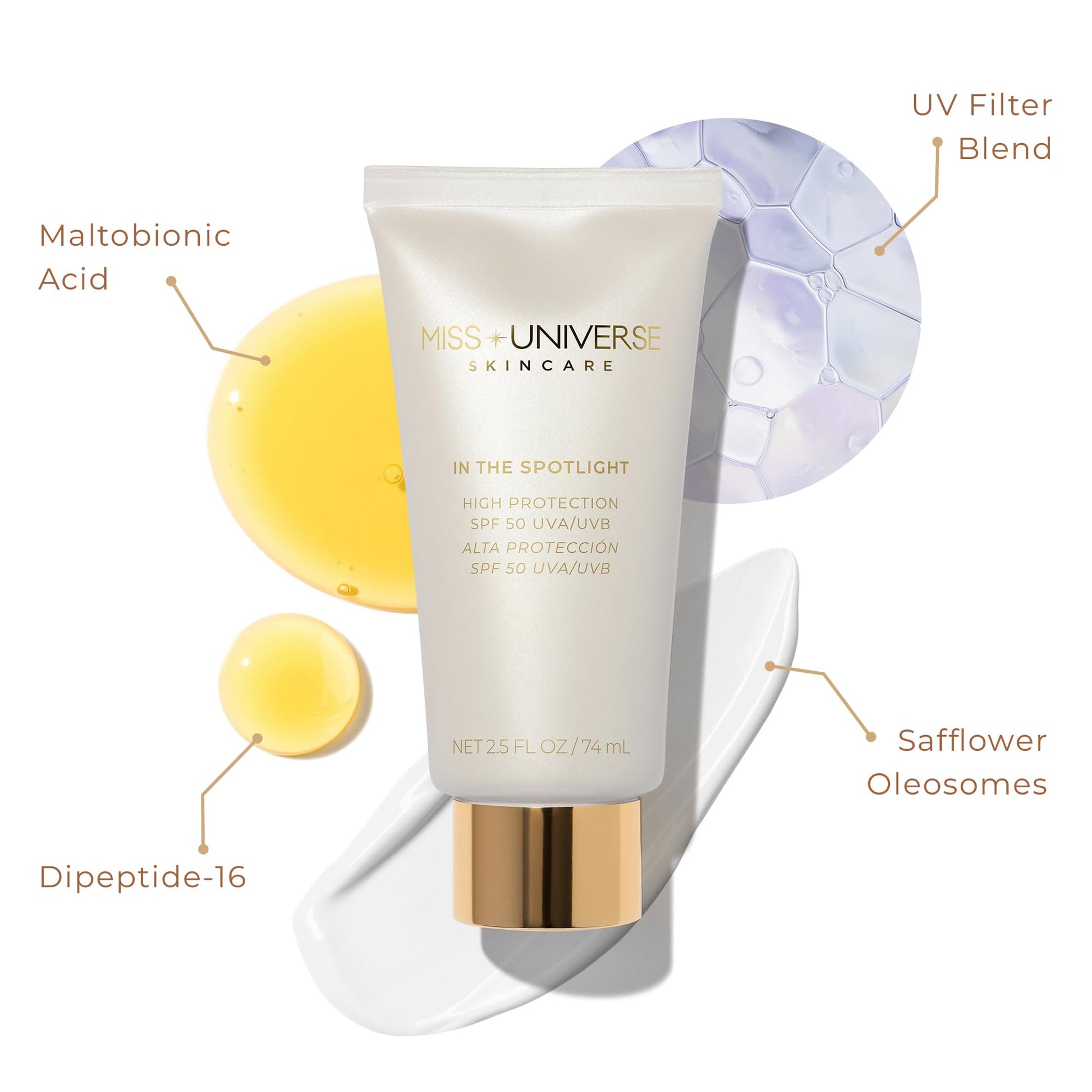 In The Spotlight SPF 50 Sun Protection and Skincare Enhancer, Facial Skin Care Product with Hyaluronic Acid, Sun Screen Protector for Faces, Personal Face Sunscreen Regimen - Medaid International