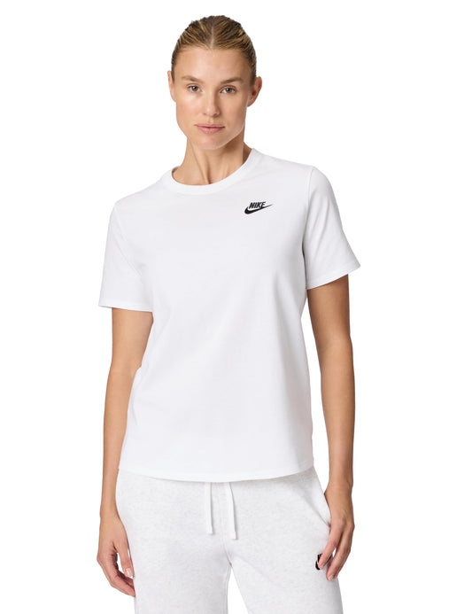 Nike Women's Sportswear Club Essentials T-Shirt, White/Black, Medium - Medaid International