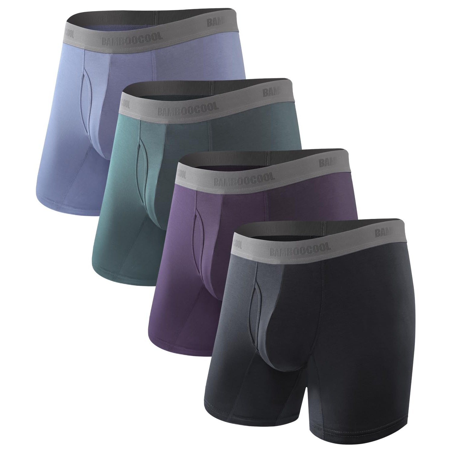 BAMBOO COOL Mens Underwear Ultra Soft & Breathable Boxer Briefs Moisture Wicking Tagless 3D Pouch 4 Pack - Medaid International