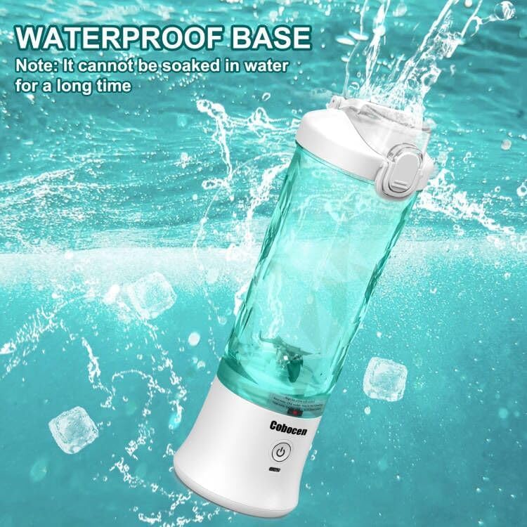 Cobocen - Portable Mini Blender, 270W Waterproof, 6 Blades, USB Rechargeable