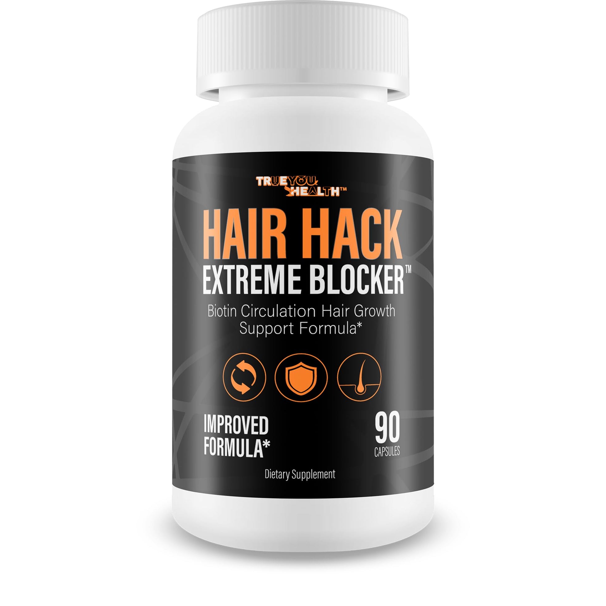 Hair Hack Extreme Blocker - Our Best Hair Growth Supplement - Natural Hair Regrowth Hair Vitamins for Thicker Hair Growth - Vitamin B7 Biotin and Folic Acid - Vitamin D3 Hair Growth Vitamins - Medaid International