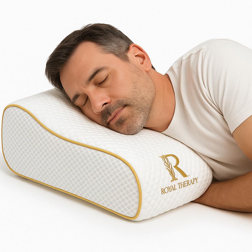 Memory Foam Pillow, Cervical Pillow, 4-Layer Queen, Contour Pillow, Side Sleeper, Neck Support, Pillow for Neck Pain, CertiPUR-US - Medaid International