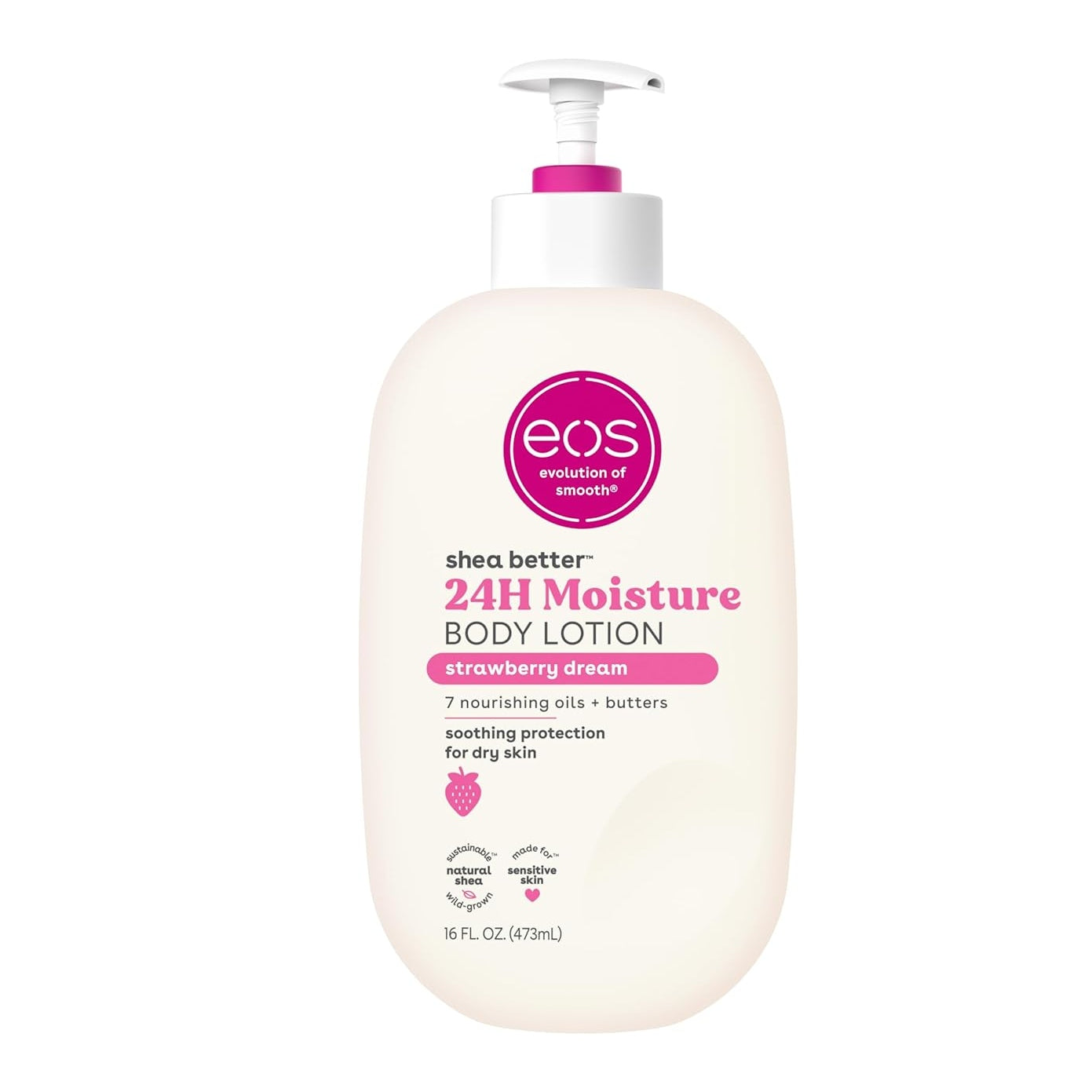 eos Shea Better Body Lotion- Vanilla Cashmere, 24-Hour Moisture Skin Care, Lightweight & Non-Greasy, Made with Natural Shea, Vegan, 16 fl oz - Medaid