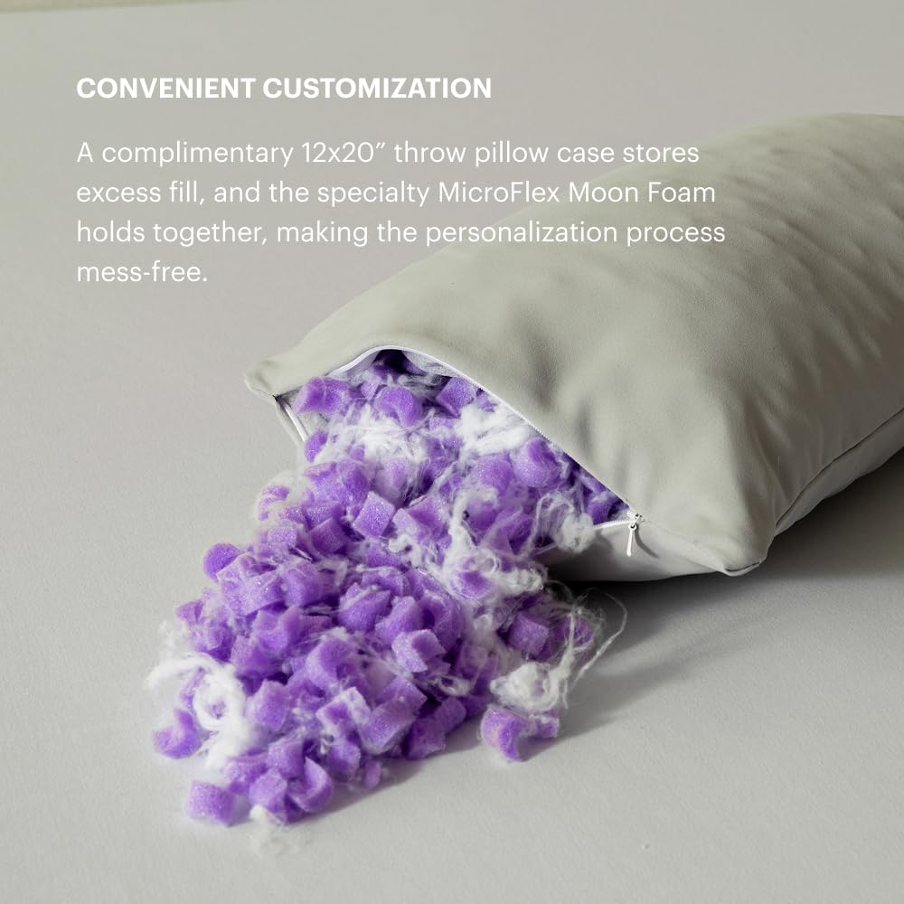 Purple Freeform Pillow - Standard Size, Customizable Support with GelFlex Grid & MicroFlex Moon Foam - Pressure Relief, Cooling, Extra Filling & Adjustable Height - Medaid International