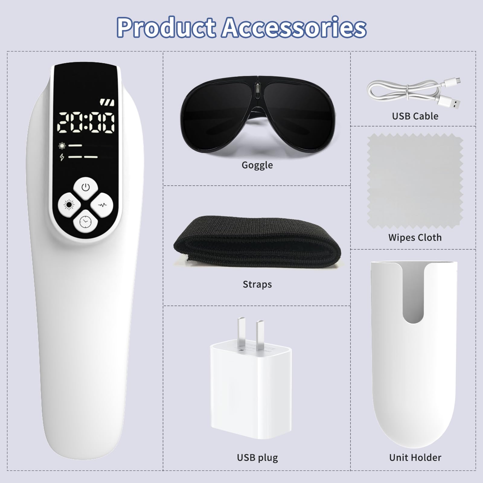 Cold Laser Therapy Device, 2-in-1 Laser Therapy Device for Pain Relief, Near Infrared Light Therapy, Laser Therapy Machine for Knee, Shoulder, Back, Muscle & Joint Pain Relief(4 * 808nm+12 * 650nm) - Medaid International