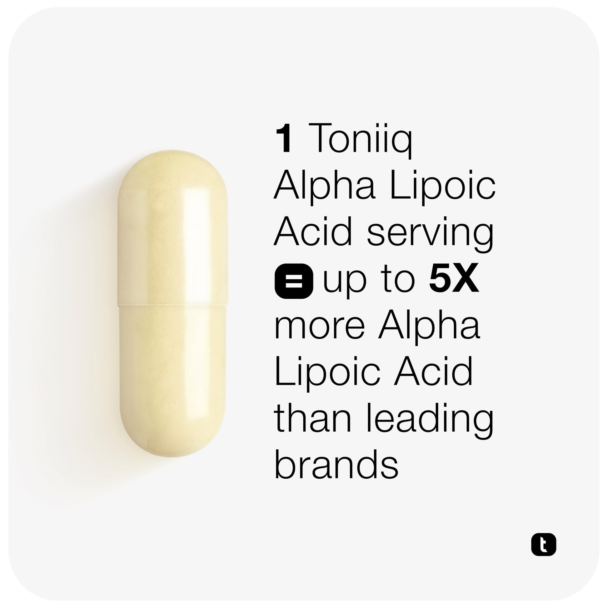 Toniiq 1000mg Ultra High Strength Alpha Lipoic Acid Capsules - Highly Purified 99%+ USP Standard - 120 Capsules ALA Supplement - Medaid International