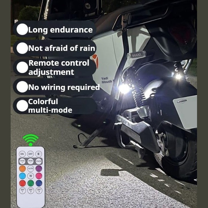 Generic - RGB Car LED Lights with Wireless Remote, USB Charging, 8 Colors