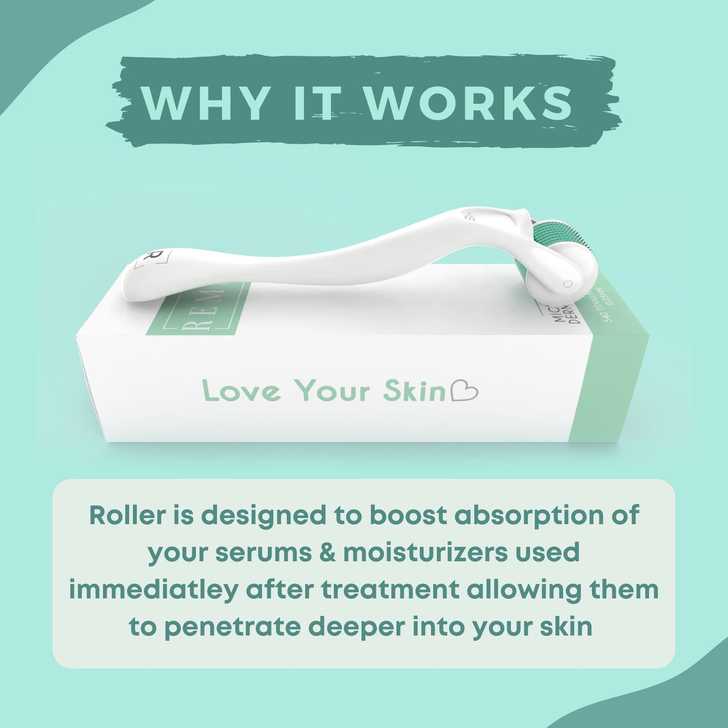 0.25mm Derma Roller Skin Care Tools | 540 Titanium Microneedle Roller | Micro Needler Face Roller | Microdermabrasion Facial Roller with Storage Case - Medaid International