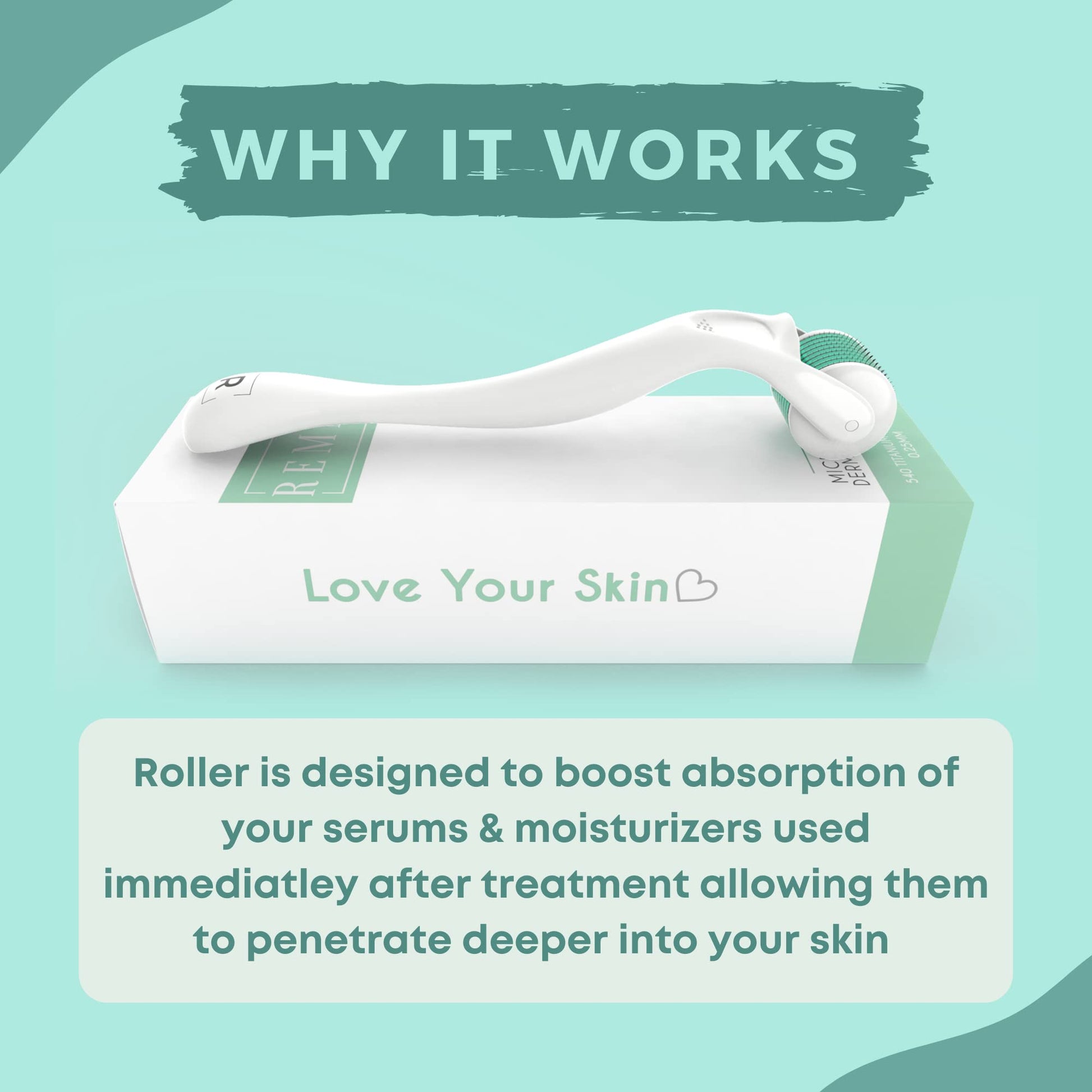 0.25mm Derma Roller Skin Care Tools | 540 Titanium Microneedle Roller | Micro Needler Face Roller | Microdermabrasion Facial Roller with Storage Case - Medaid International