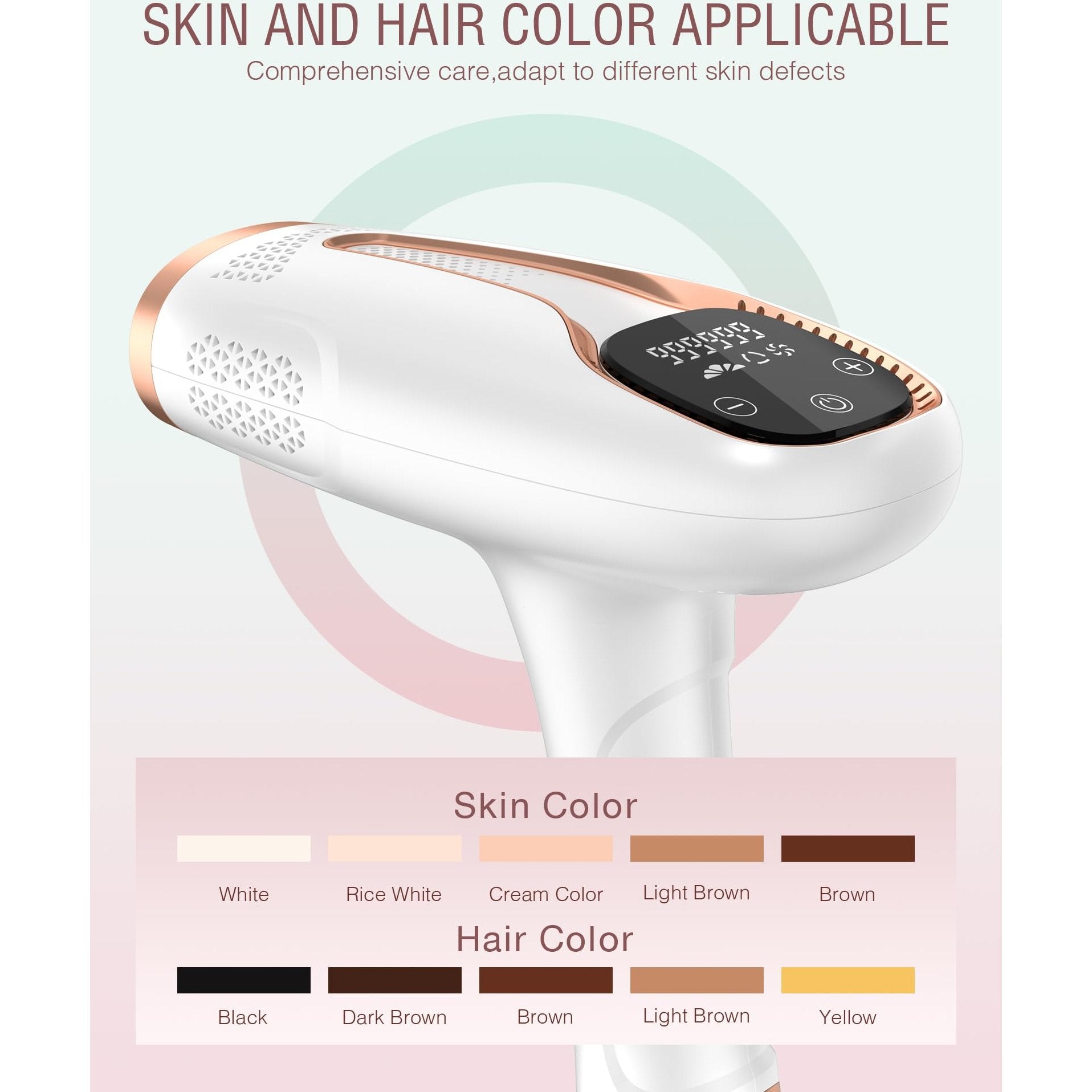 Hair Removal Device Laser Hair Removal for Women and Men IPL Hair Removal At-Home 999,999 Flashes Painless Hair Remover on Armpits Back Legs Arms Face Bikini Line-1 - Medaid International