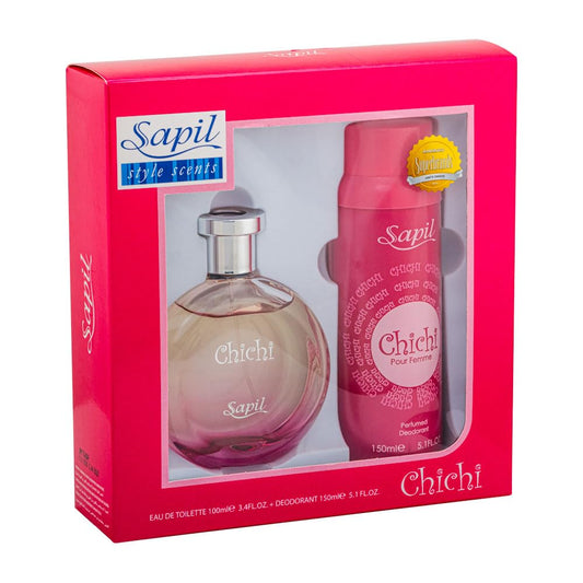 Sapil Chichi - Eau De Toilette and Deodorant Spray For Women - Delightfully Enchanting Fragrance - Opens with Fruity Notes - Beautiful Giftset Box - Perfect for Gift Giving Occasion - 2 Pc - Medaid International