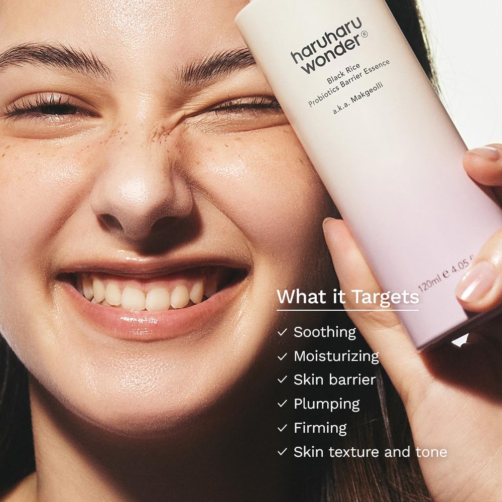 haruharu Wonder Black Rice Probiotics Barrier Essence, Travel Size, Skin Flooding & Layering, Strengthen Skin Barrier, Soothing, Plumping, Holiday Stocking Stuffer, Korean Skincare, 1.01 fl. oz - Medaid International