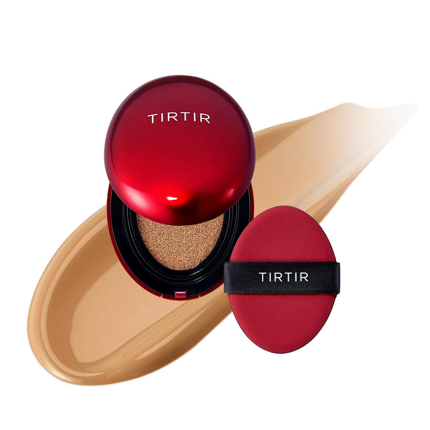 TIRTIR Mask Fit Red Cushion Foundation | Japan's No.1 Choice for Glass skin, Long-Lasting, Lightweight, Buildable Coverage, Semi-Matte (23N Sand, 0.63 Fl Oz (Pack of 1)) - Medaid