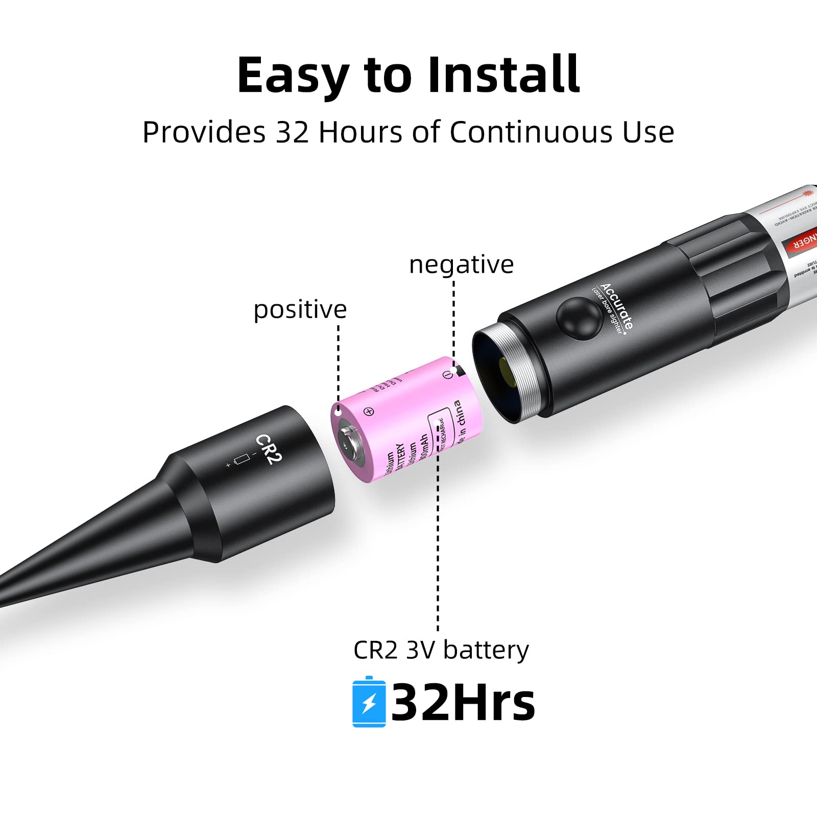 EZshoot Bore Sight Laser Kit Bright Red Laser BoreSighter with Big Button Switch for .17 to 12GA Caliber - Medaid International