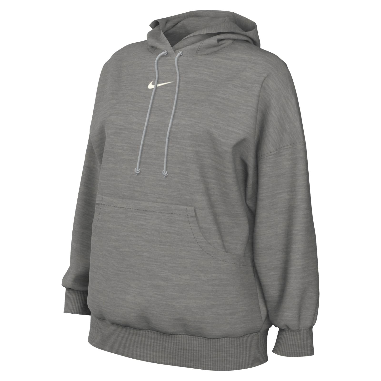 Nike, Women's, Sportswear Phoenix Fleece Oversized Pullover Hoodie, Dark Grey Heather/Sail, M - Medaid International