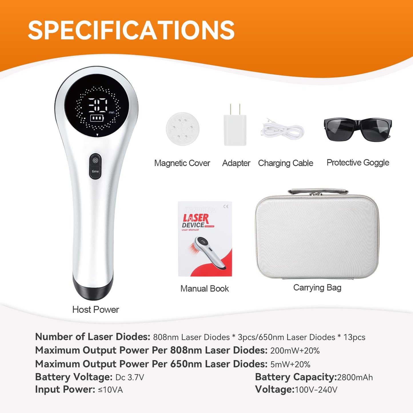 BETISBE Cold Laser Therapy for Pet Animals Vet Muscle & Joint Pain Relief Wound Healing Care，Reduces Inflammation，Near Infrared Light Therapy Device for Dogs Cats Horses with Upgrade Magneti Cover - Medaid International