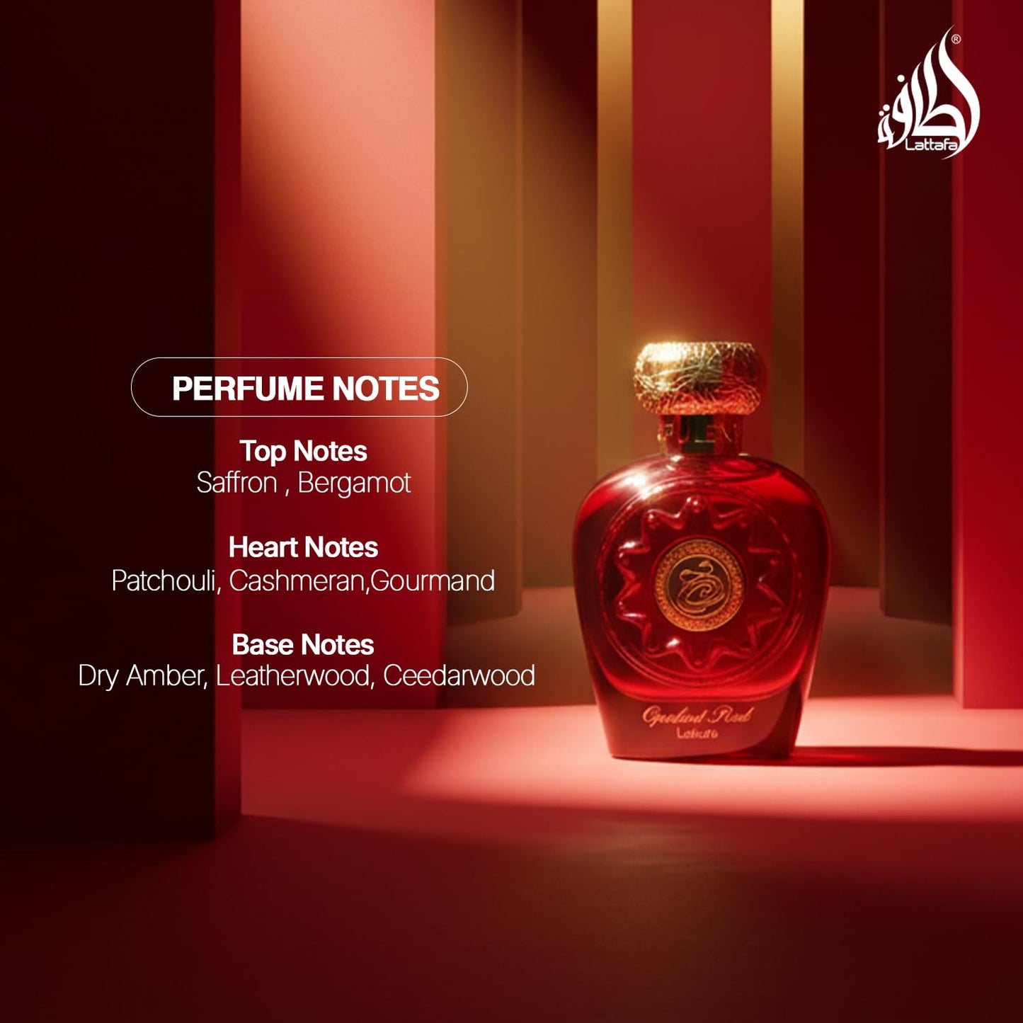Lattafa Perfumes Opulent Red for Unisex Eau de Parfum Spray, 3.4 Ounce (137662) - Medaid International