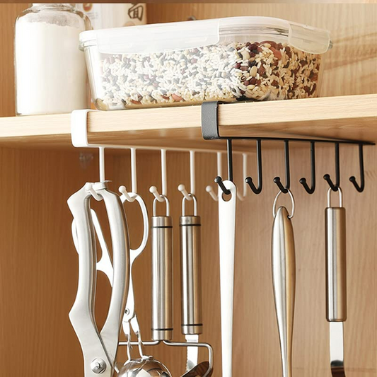Convenient Clip Hook Iron 6 Hook Storage Rack Cabinet Metal Frame - Medaid International