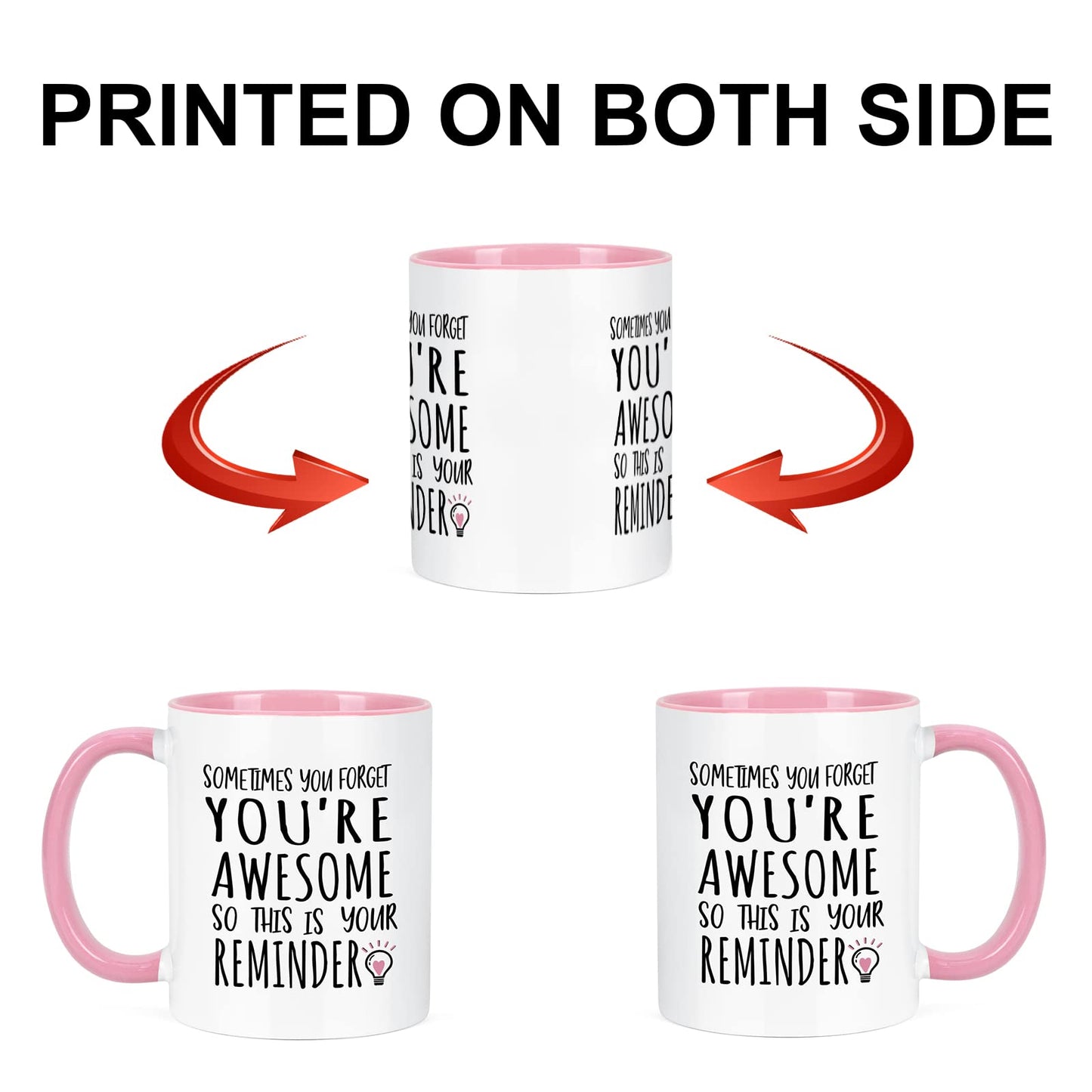 YHRJWN - Sometimes You Forget You're Awesome Coffee Mug, Inspirational Birthday Friendship Gifts for Women Coworker Administrative Mom, Employee Appreciation Christmas Gifts 11Oz - Medaid International