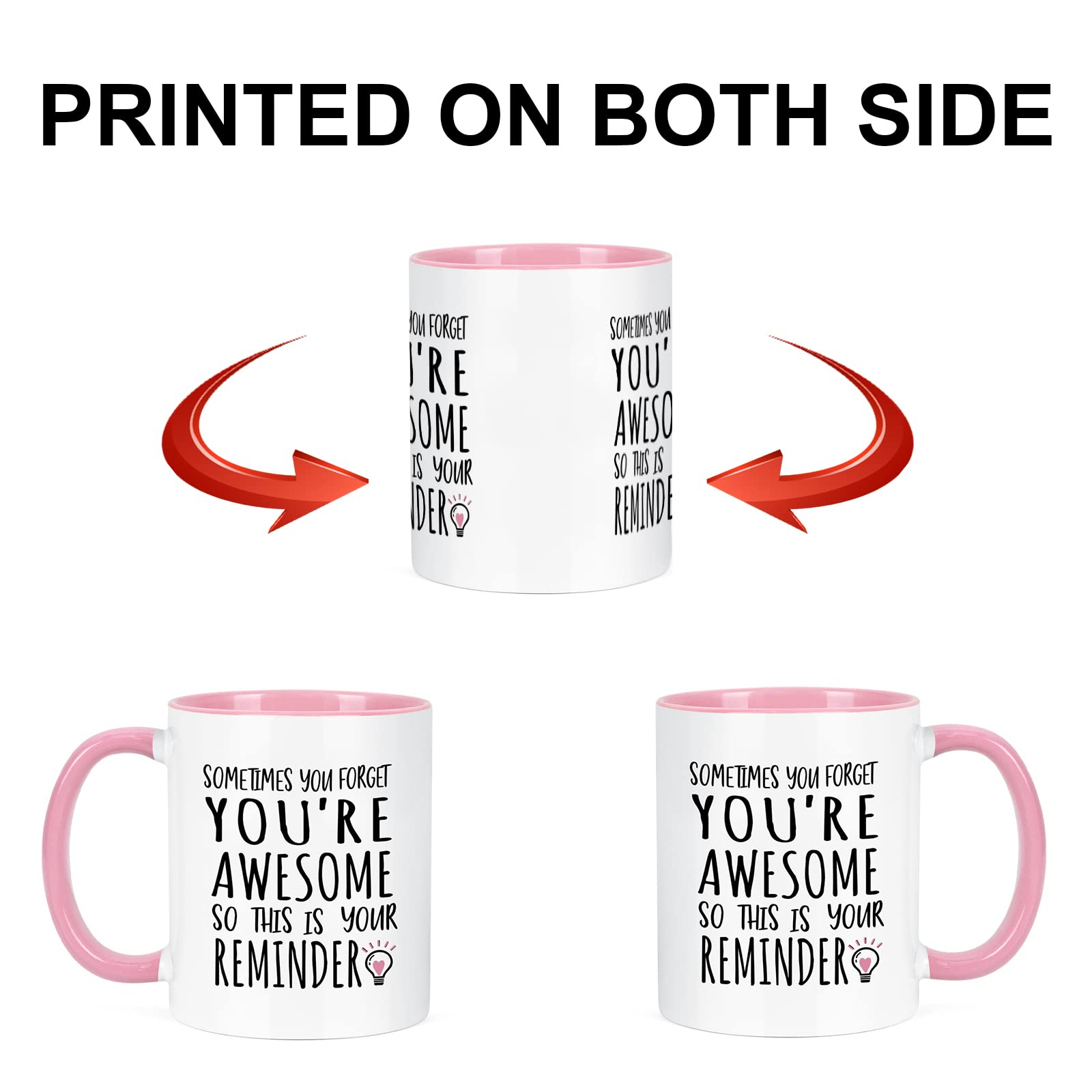 YHRJWN - Sometimes You Forget You're Awesome Coffee Mug, Inspirational Birthday Friendship Gifts for Women Coworker Administrative Mom, Employee Appreciation Christmas Gifts 11Oz - Medaid International