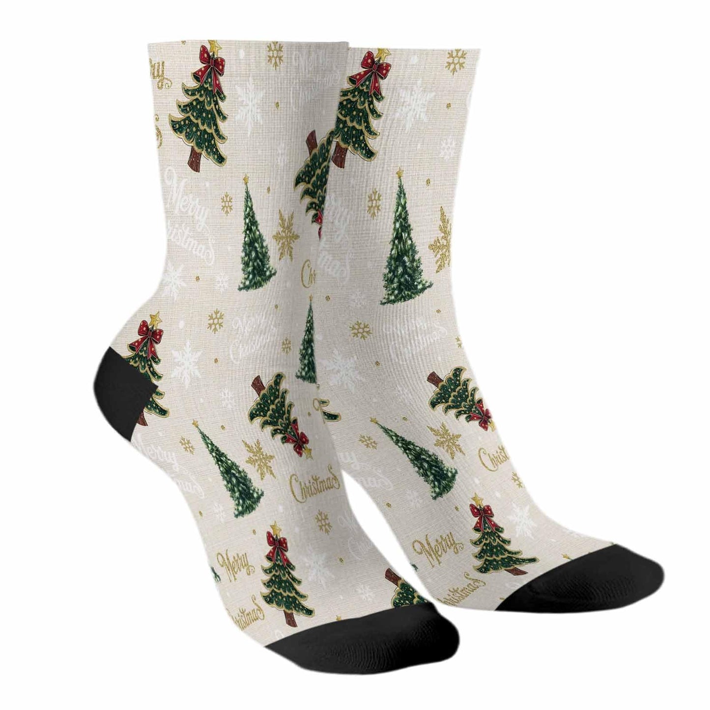 Men's Crew Socks Merry Christmas Pine Tree Star Athletic Socks Breathable Running Sock, Cushioned Ankle Sock for Men 1 Pack - Medaid International