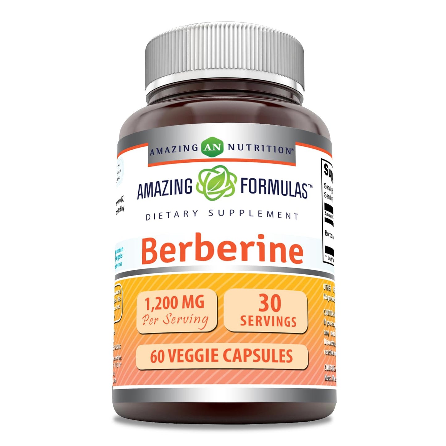 Amazing Formulas Berberine Supplement | 1200 Mg per Serving | Veggie Capsules | Non-GMO | Gluten-Free | Made in USA (60 Count, 1 Pack) - Medaid International