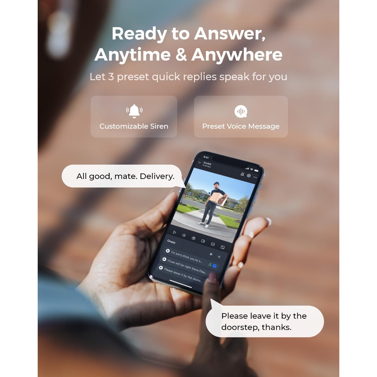 REOLINK Wireless 2K Battery Video Doorbell Camera, 150°x150° Head-to-Toe View, 2.4/5 GHz WiFi, Battery or Wired Power Options, Two-Way Talk, Person/Vehicle/Package Detection(Chime not Included) - Medaid International