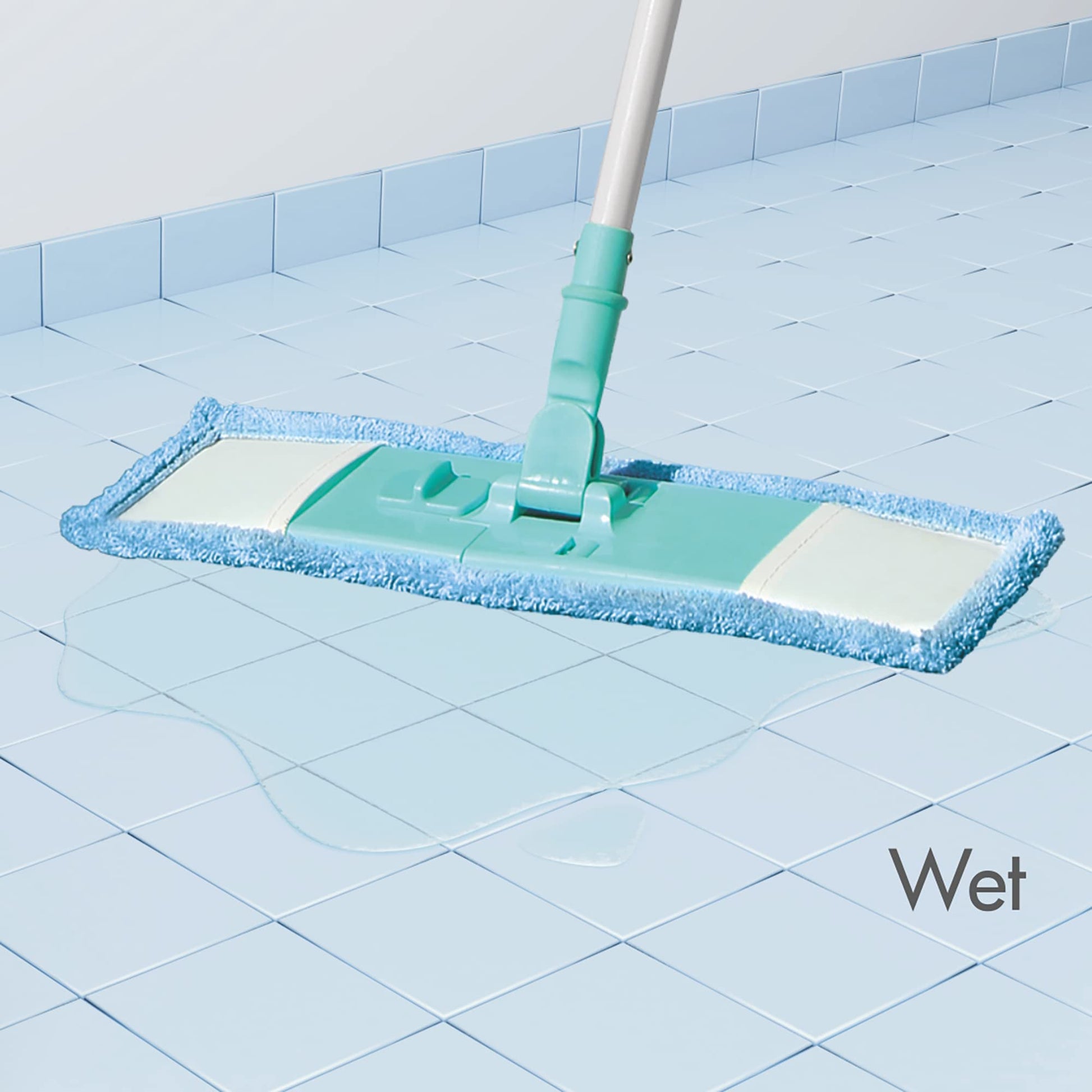 Spotzero by Milton Multi-Purpose Microfiber Flat Mop – Lightweight Dry & Wet Floor Cleaner with 360° Swivel Head & Telescopic Handle – for Floor, Glass, Bathroom, Walls & Ceiling (Aqua Green) - Medaid International