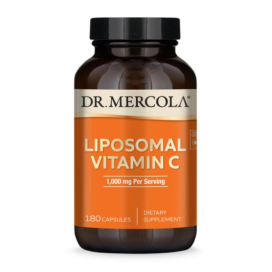 Dr. Mercola Liposomal Vitamin C - Brain, Heart, Eye & Immune Support - Provides 1,000 mg of Bioavailable Vitamin C - Non-GMO, Gluten-Free & Soy-Free - 180 Capsules (90 Servings) - Medaid International
