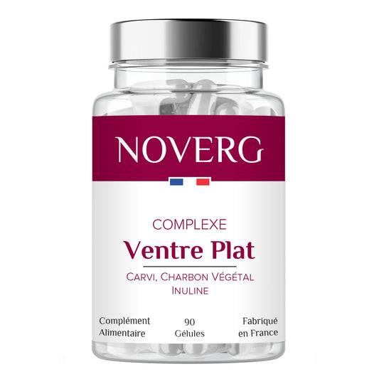 Ventre Plat | Ballonnements, Ventre Gonflé, Flatulences, Gaz | Carvi, Charbon Végétal, Inuline | Vegan | 90 Gélules | Fabriqué en France - Medaid International