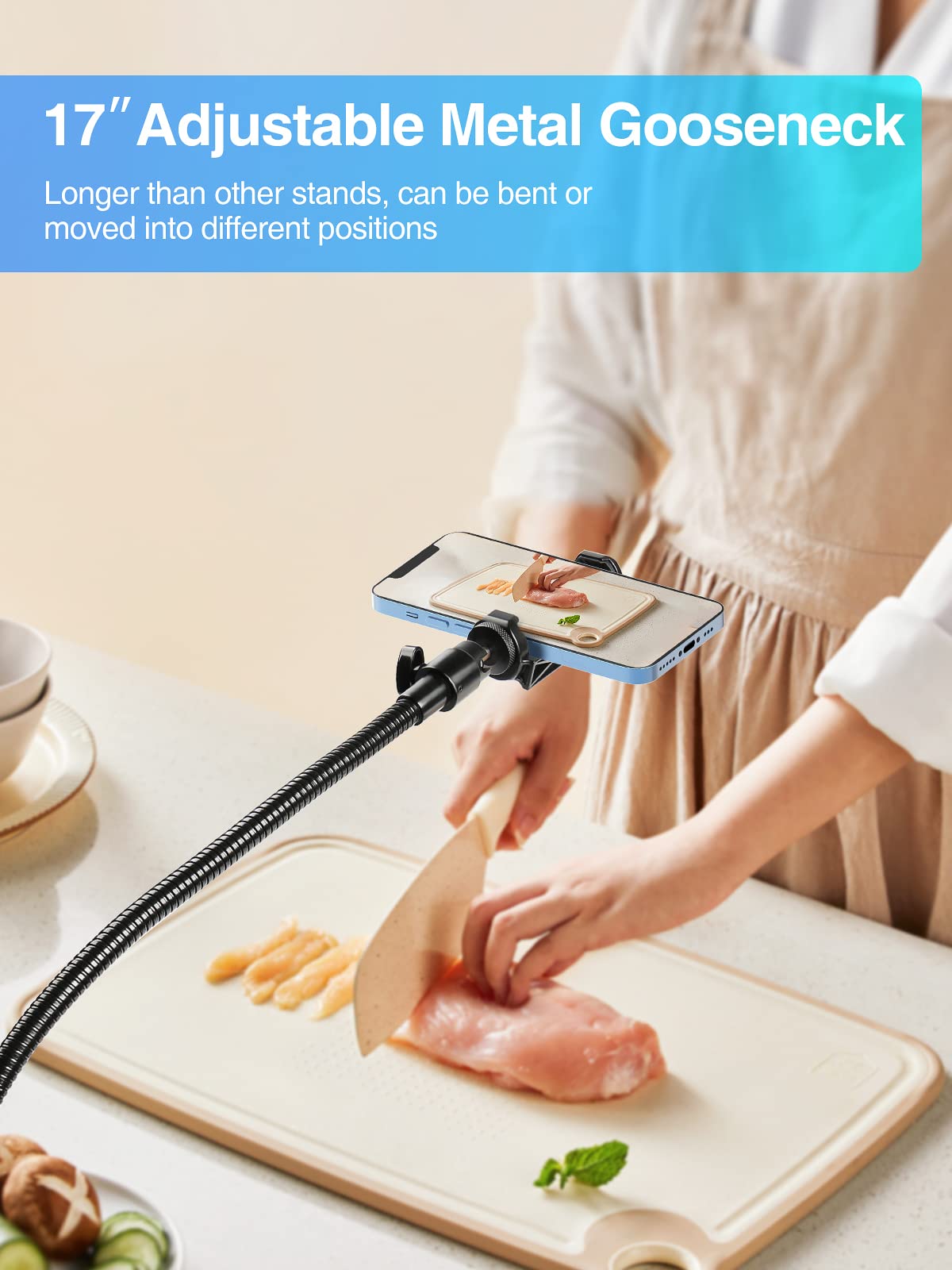 Elitehood 81" Tall Flexible Tripod Stand for iPhone with 17in Adjustable Gooseneck with Remote Compatible with iPhone 13 Pro Max / 13 Pro / 12 Pro Max, Android Phone - Medaid International