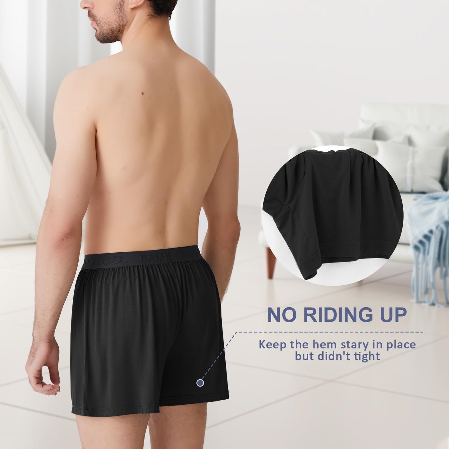 BAMBOO COOL Mens Boxer Shorts Underwear Soft Comfortable Breathable Knit Boxers Short for Men (5 Pack), XX-Large - Medaid International