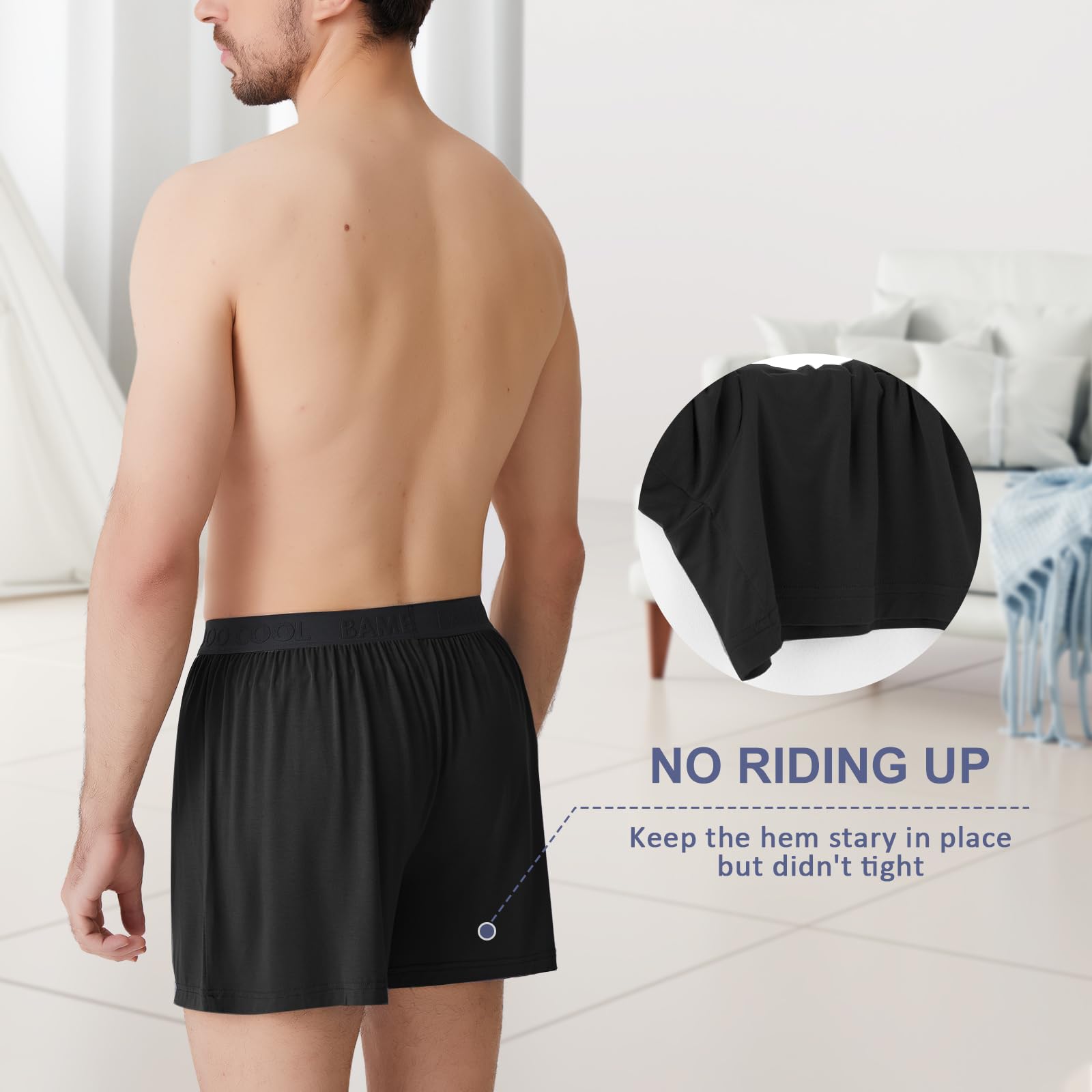 BAMBOO COOL Mens Boxer Shorts Underwear Soft Comfortable Breathable Knit Boxers Short for Men (5 Pack), XX-Large - Medaid International